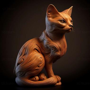 3D модель Гаванская коричневая кошка (STL)